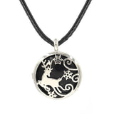 Reindeer Snowflake Hollow Pendant Silver Plated Natural Crystal Inlay Christmas Charm for Jewelry Making