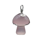 15×20mm Gold Wire-Wrapped Mushroom Crystal Necklace, Natural Gemstone Pendant with Chain
