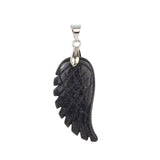 Angel Wing Crystal Pendant Key chains Adjustable Reiki Healing Stone Natural Gemstone Key Chain for Women Men