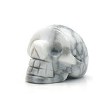 Halloween Skull Crystal Carving | Natural Unakite Healing Stone Figurine for Gothic Home Decor & Gift