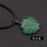 Chakra Healing Shell Pendant | 20mm Natural Crystal Necklace Ocean-Inspired Reiki Jewelry