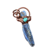 Boho Raw Gemstone Shaman Necklace - Antique Brass Irregular Crystal Cluster Protective Talisman for Men Women
