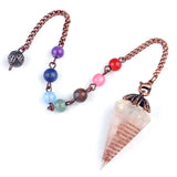 Wholesale Chakra Orgone Pendulum | Red Crystal Resin Pendulum with Copper Coil & 7 Chakra Chain for Divination