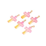 Healing Crystal Glass Cross Pendant Various Color Small Cross Pendant Necklace Keychain Earring Accessories