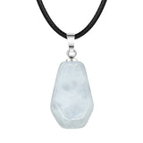 30mm Natural Crystal Coffin Pendant Necklace, Gothic Healing Stone Charm for Halloween