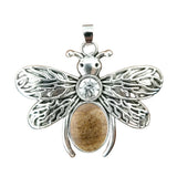 Silver Butterfly Oval Gemstone Pendant for Making Jewelry #SP1504S