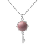 Sunflower Key Gemstone Pendant Necklace for Women Men #SN1766 with Silver Chain