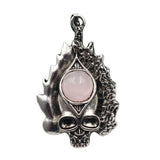 Dark Culture Silver Skull Fire Charm • Vintage Biker Flame Skeleton Replacement Pendant • Unisex Rocker Hip Hop Halloween Jewelry Gifts