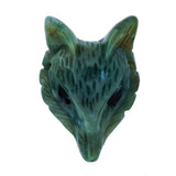 Hand Carved Natural Crystal Fox Head Pendant Spirit Animal Totem Healing Gemstone Ornament for DIY Necklace & Christmas Gift Home Decor