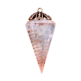 Wholesale Natural Crystal Resin Pendulum | Orgone Hexagonal Cone with Copper Coil for Dowsing & Chakra Healing