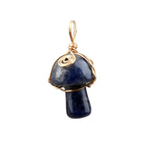 20mm Natural Crystal Mushroom Pendant  Wire-Wrapped Gemstone DIY Jewelry for Gifts
