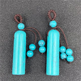 Lucky Healing Crystal Tube Keychain | Handwoven Cord Natural Gemstone Bag Charm Spiritual Friendship Gift