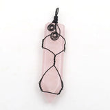 Retro natural crystal sword shaped manual winding pendant pine Opal Pendant Natural Amethyst Gemstone Big Pointed Sword Arrow