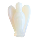 1.5Inch Gemstone Angel Figurine #SP1930 Hand Carved Pocket Healing Crystal Statue Perforated Spiritual Pendant for DIY Jewelry, Yoga Decor & Christmas Gifts