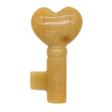 Symbolic Heart Key Crystal Pendant | 22×39mm Multi-Gemstone Charm Chakra Healing Jewelry