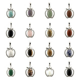 Natural Gemstone Christmas Fruit Apple Pendant Necklace for Women Men Teachers Appreiation Gift For Mentor Coach Principa