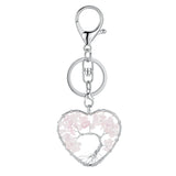 Tree of Life Chakra Key chain Pendant Heart-Shaped 7 Chakras Natural Gemstone Handmade key chain for Women Men