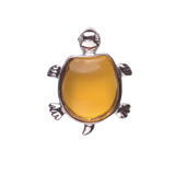 Natural Crystal Turtle Pendant Necklace, Mixed Chakra Healing Stone Tortoise Charm, Reiki Gemstone Longevity Turtle Jewelry Gift for Women Men