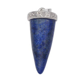 Multi‑Variety Bullet Cone Natural Stone Pendant, Retro Pattern Silver Cap Crystal Point Charm, DIY Jewelry‑Making Supply, Witchy Spiritual Reiki Amulet Pendant