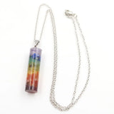 Crystal Chakra Gemstone Necklace hexagonal column resin crystal for Emotion Relief Balance Chakra Self Inner Healing