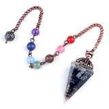 Wholesale Chakra Orgone Pendulum | Red Crystal Resin Pendulum with Copper Coil & 7 Chakra Chain for Divination