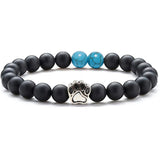 Natural Stone Stretch Beaded Bracelet with Turquoise Accent & Heart Charm Chakra Energy Healing Elastic Bracelet for Women Stacking Jewelry