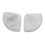 Hand-Polished D-Shape Natural Crystal Cabochons - Premium Fan-Shaped Healing Stones for Wire Wrapping, Inlay, Settings & Grid Decor