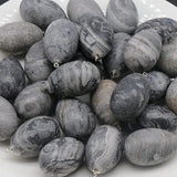 Natural Egg Shape Crystal Pendants for DIY Jewelry Making, Polished Gemstone Tumbled Stone Charms with Loop, Wholesale Healing Quartz Rebirth Talisman for Necklaces