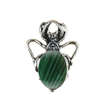 26×36mm Antique Silver Spider Pendant | Natural Crystal Cabochon Gothic Insect Charm for Jewelry Making