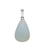 Natural Crystal Teardrop Pendant Necklace, Polished Gemstone Water Drop Sweater Chain for Women, Healing Stone Jewelry