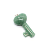 Fashion Heart Key Necklace Pendant with Natural Crystal Stone Pendant For Women and Men Jewelry Making
