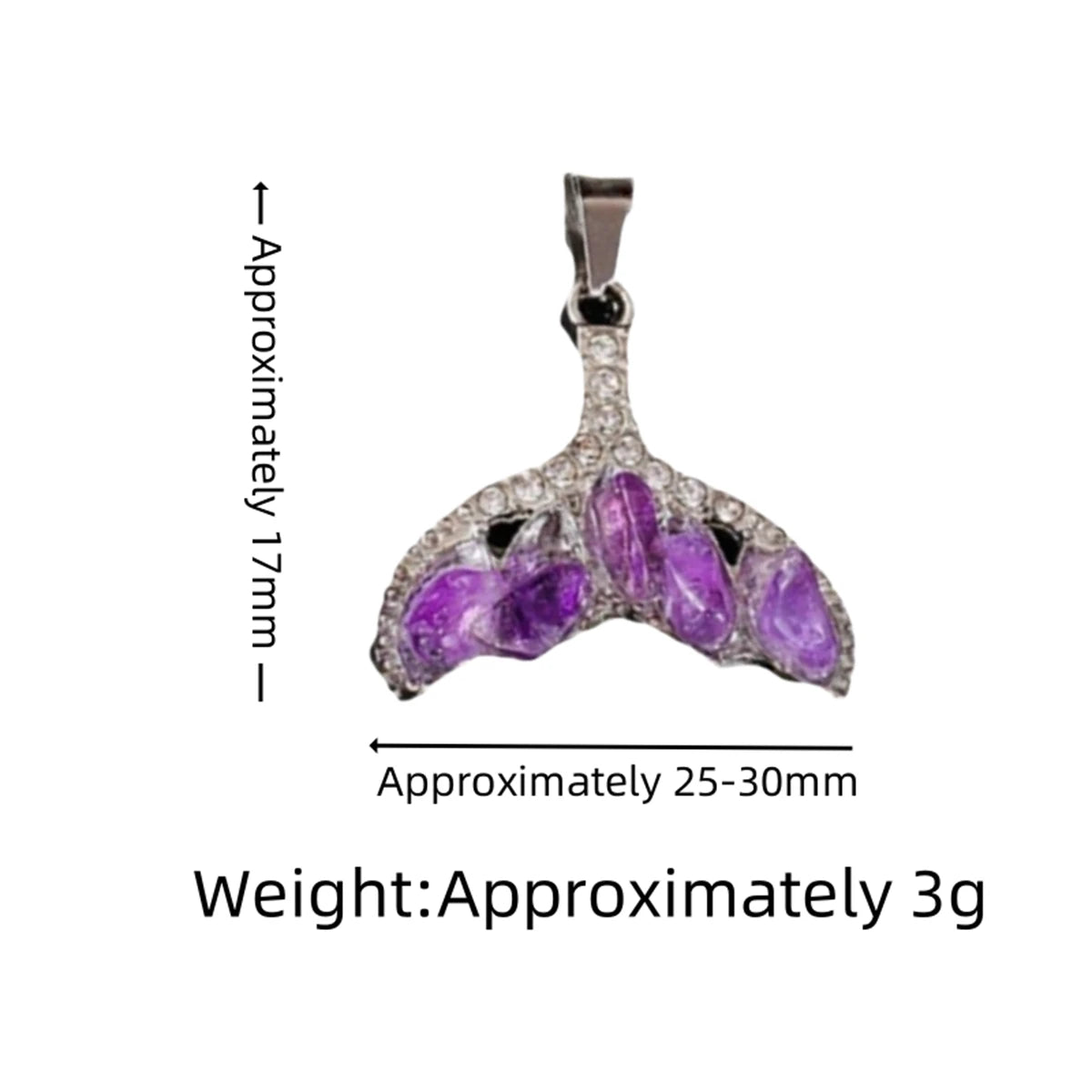 Silver Fish Tail Amethyst Pendant Necklace for Women Men #SP1763S