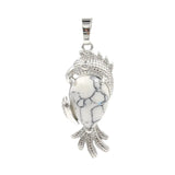 Silver Parrot Gemstone Pendant for DIY Making Jewelry #SP1764-Bird Animal Charms