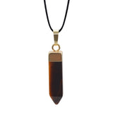 Multi‑Style Natural Stone Point Pendant, Gold Plated Cap Crystal Obelisk Charm, Boho Spiritual Necklace Pendant for Women