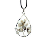 Tree of Life Birthstone Sterling Silver Pendant Necklace Jewelry  Natural Healing Crystals Quartz  Necklace for unisex