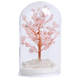 Natural Crystal Tree in Glass Bottle | Feng Shui Gemstone Money Tree with Wood Base & LED Light for Home Decoration Gift