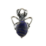 26×36mm Antique Silver Spider Pendant | Natural Crystal Cabochon Gothic Insect Charm for Jewelry Making