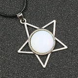 Star Pentagram Crystal Necklace | 40mm Natural Gemstone Pendant, Bohemian Healing Jewelry Gift