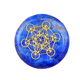 Sacred Geometry Metatron's Cube Stone | 25mm Natural Crystal Grid Stone Meditation & Chakra Healing