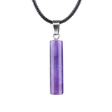 8X30MM Cylinder Shaped Gemstone Pendant Necklace Charms Women's Crystal Charms Jewelry Gifts to Friend