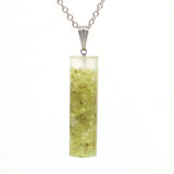 Natural 7 Chakra Crystal Gravel Cylindrical Pendant Resin Healing Stone Column Necklace Women Fashion Jewelry