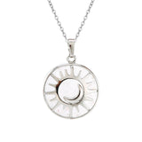 Sun and Moon Natural Gemstone Pendant Necklace Multi Color Healing Crystal Silver Plated Charm Jewelry for Women Gift