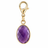 Oval Faceted Natural Gemstone Pendant Charms Gold Plated Bezel Wrapped Crystal Pendant for Jewelry Making DIY Necklace Earrings
