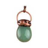 Mystic Crystal Potion Jar Necklace - Antique Bronze Capped Waterdrop Gemstone Magic Spell Vessel Amulet for Women Men
