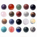 7 Chakra Natural Stone Spheres & Yoga Meditation Pendant Necklace Set # JH0094 Healing Crystal Ball Collection with Gift Box