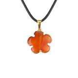 Natural Crystal Flower Pendant Necklace Gold Plated Edge Healing Gemstone Jewelry for Women