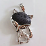 Natural Crystal Fox Pendant Necklace, Retro Turquoise & Multi-Gemstone Charm for Women & Girls
