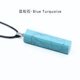 Natural Crystal Quartz Hexagonal Point Pendant Necklace Healing Stone Columns Jewelry for Women Men
