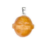 Creative UFO Planet Pendant | 20MM Natural Gemstone Necklace, Multi-Color Healing Crystal Jewelry