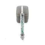 Natural Crystal Chip Glass Bottle Wand Pendant, Reiki Chakra Healing Crystal Point Wand Charm for Necklace Jewelry Making Meditation